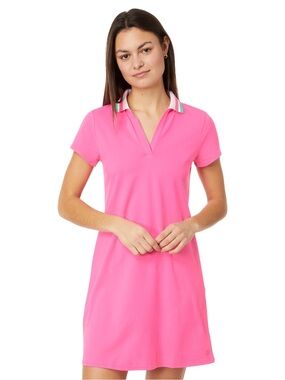 Lilly Pulitzer Cayo Costa Pink Mini Dress Luxletic Size L Golf Tennis Summer